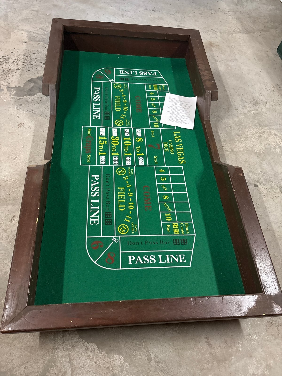 Casino Craps Tafel - Dobbelspel voor Thuis, Vijf spelers of meer, Ophalen, Gebruikt