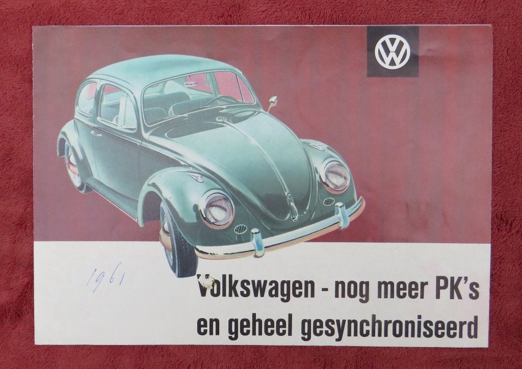 Volkswagen Kever 1200 folder. 1961, Ophalen of Verzenden, Zo goed als nieuw, Volkswagen