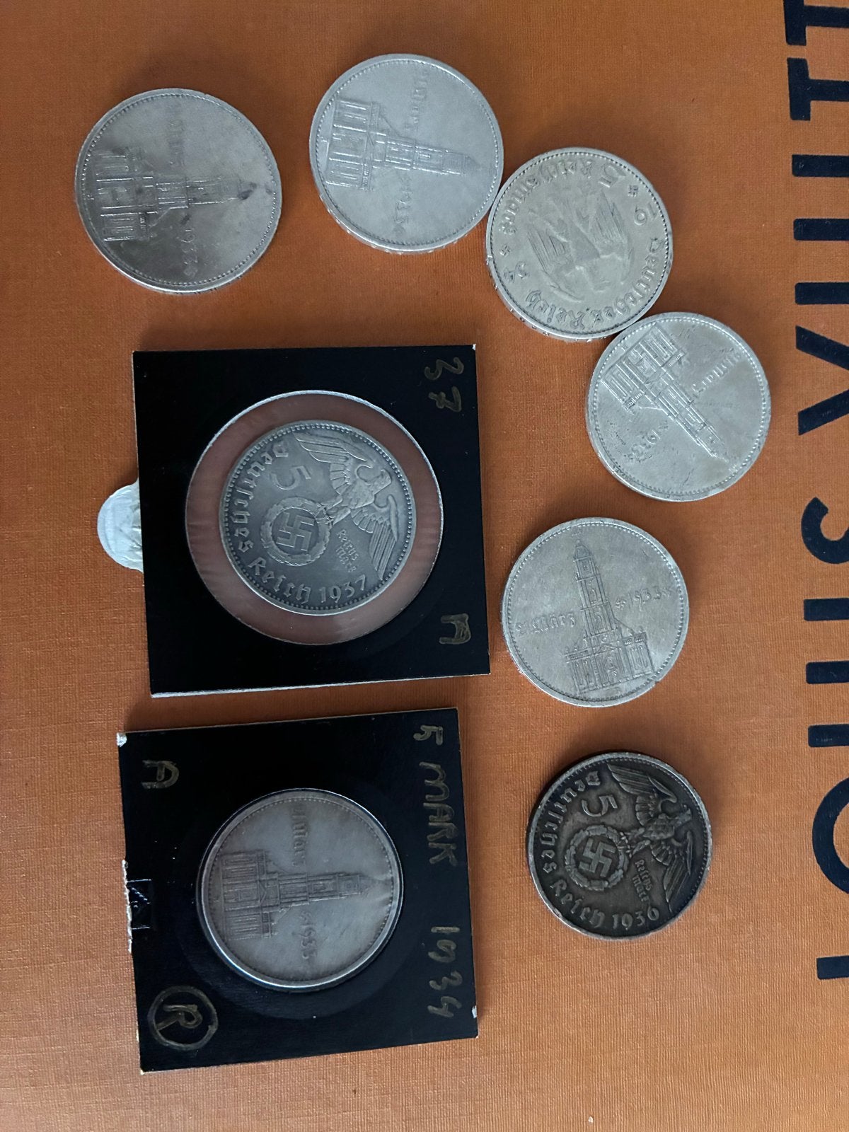 8 x 5 Reichsmark munten - Zilveren Duitse munten, Ophalen of Verzenden