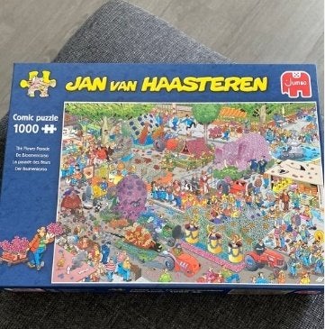 Jan van Haasteren puzzel 1000 stuks, De Bloemencorso, Ophalen of Verzenden, 500 t/m 1500 stukjes, Zo goed als nieuw
