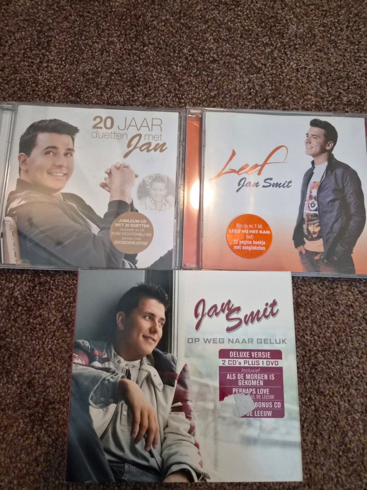 Jan Smit CD's - 20 Jaar Duetten, Op Weg Naar Geluk, Leef, Inclusief DVD, Zo goed als nieuw, Album, Schlager