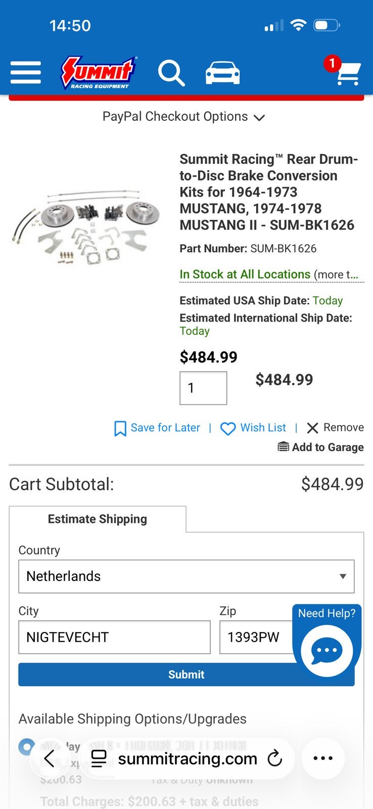 Ford mustang enz 8/9 inch remschijf set achterzijde, Auto-onderdelen, Ophalen, Nieuw, Ford, Summit