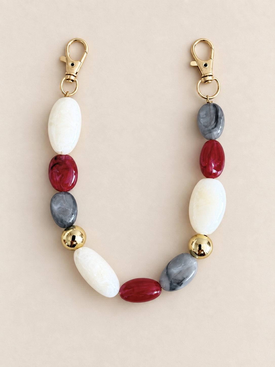 Kleurrijke kralen telefoonhanger met goudkleurige clips, Sieraden, Tassen en Uiterlijk, Ophalen of Verzenden, Nieuw, Overige kleuren