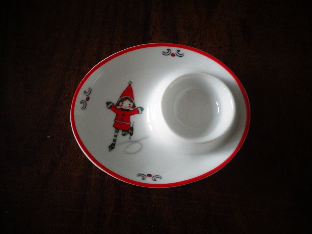 Kerst: Porseleinen eierdopje Kerst V&D, Diversen, Ophalen of Verzenden, Zo goed als nieuw