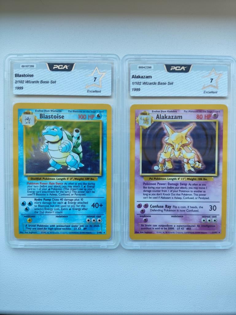 Alakazam en Blastoise base set 1999. Excellent grade!, Ophalen of Verzenden, Zo goed als nieuw