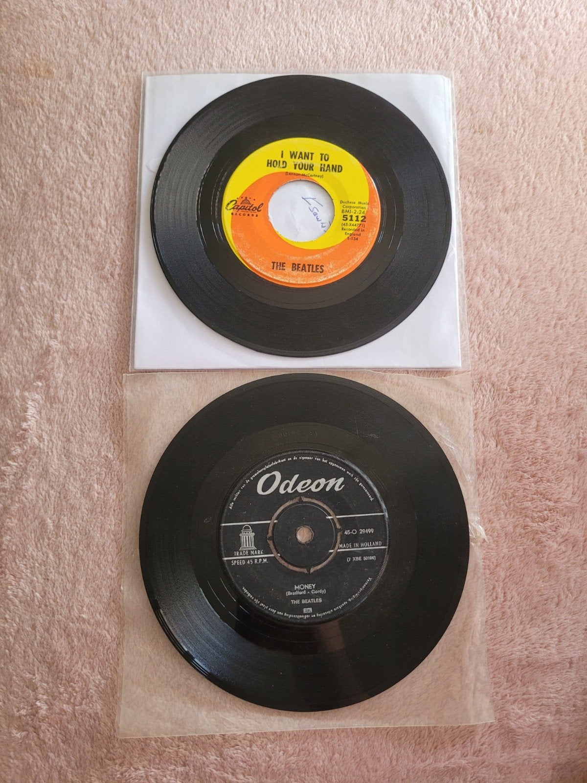 The Beatles - I Want To Hold Your Hand & Money Singles, Gebruikt, 7 inch, Single, Ophalen of Verzenden