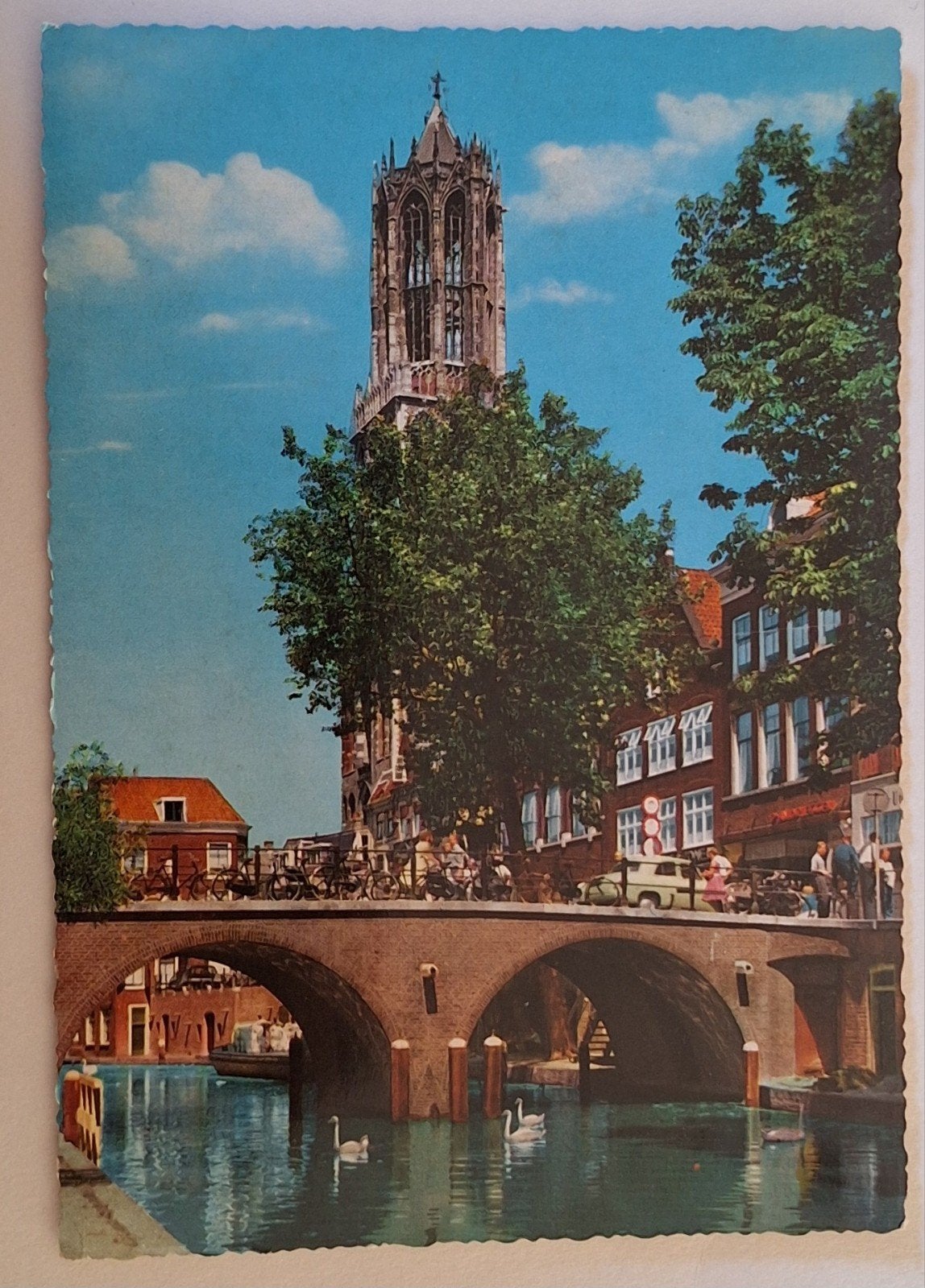 Vintage Ansichtkaart Utrecht Domtoren Gracht, Ophalen of Verzenden, 1960 tot 1980, Gelopen, Utrecht