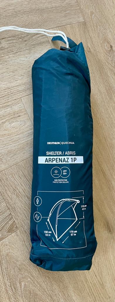 Quechua Arpenaz 1P Strandscherm - 1x gebruikt - ZGAN, Caravans en Kamperen, Ophalen, Zo goed als nieuw
