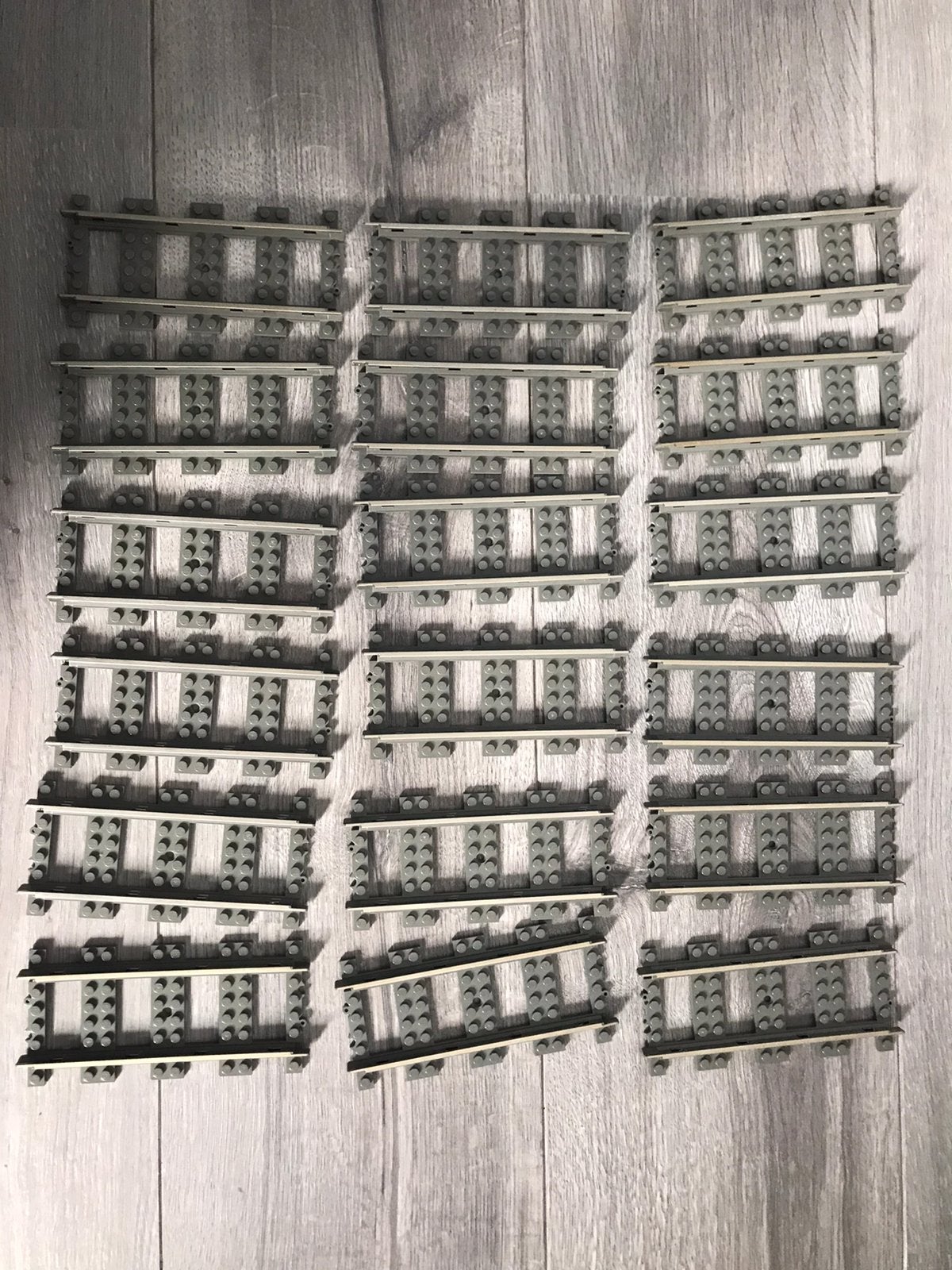 Lego rails 9v recht 18 stuks, Ophalen of Verzenden, Gebruikt, Lego