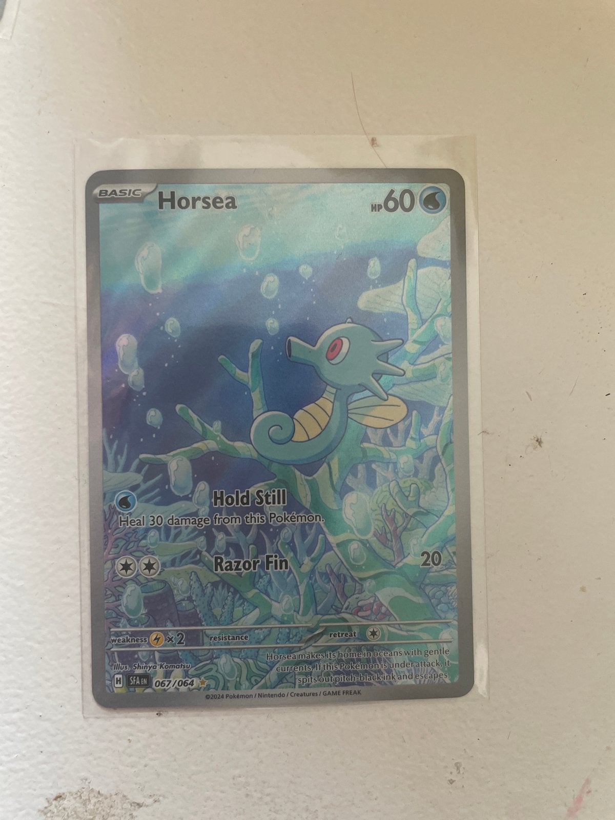 Pokémon Kaart: Horsea, Ophalen, Zo goed als nieuw, Losse kaart, Foil