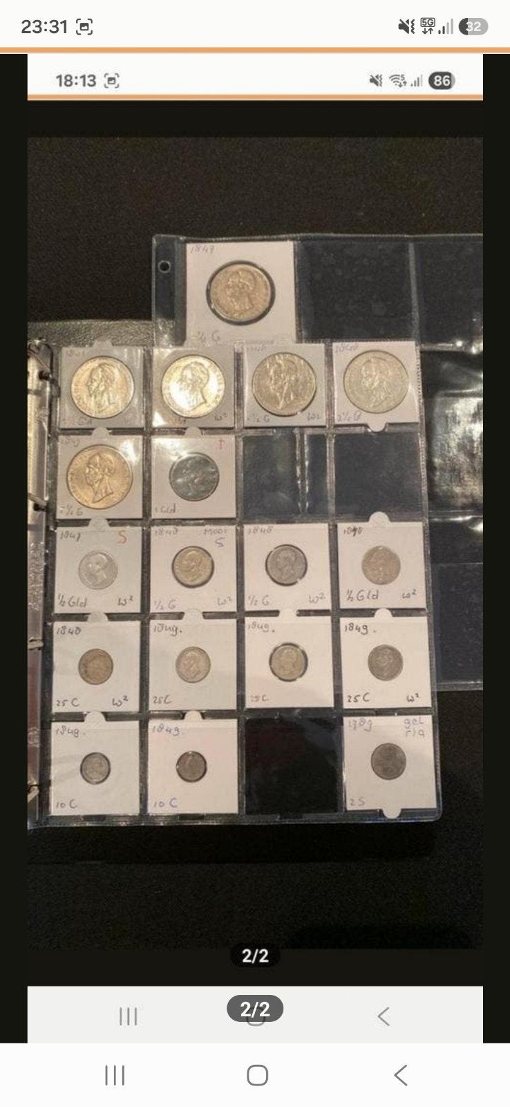 Zilveren munten willem 2, Postzegels en Munten, Munten | Nederland, Ophalen of Verzenden, Koning Willem II, Zilver