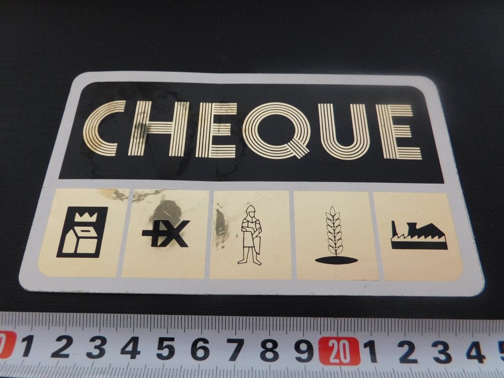 sticker CHEQUE, Ophalen, Zo goed als nieuw
