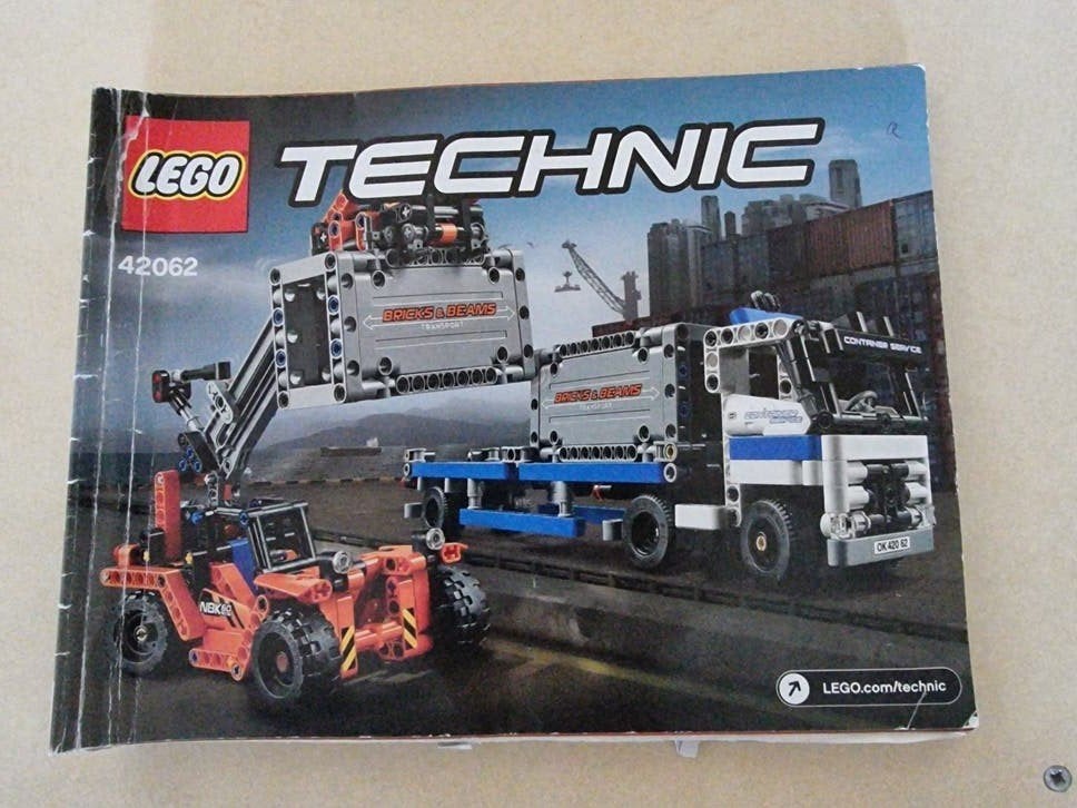 Lego Technic 42062 Containertransport met instructies, Gebruikt, Lego, Compleet, Ophalen of Verzenden