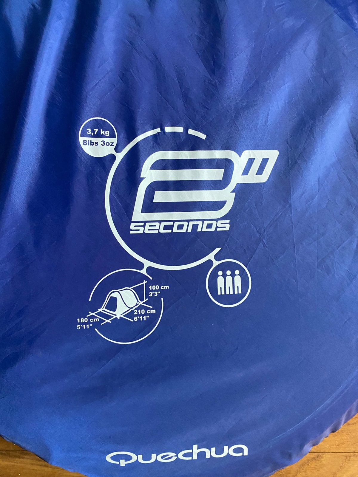 Quechua 2 seconden tent 3 personen, Ophalen, Gebruikt