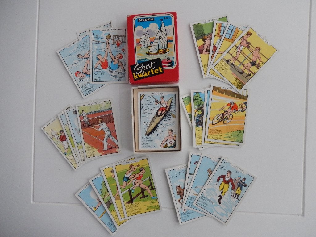 * Vintage kaartspel papita 883 sport kwartet uit 1965 *, Verzamelen, Ophalen of Verzenden, Zo goed als nieuw, Kwartet(ten)