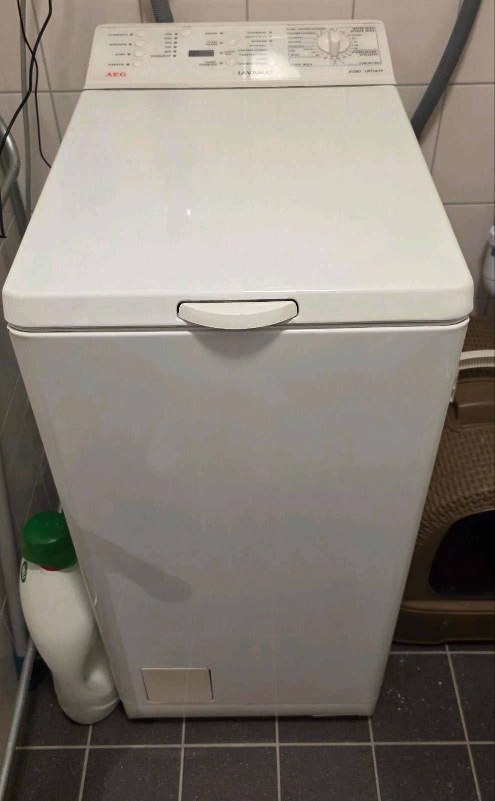 AEG wasmachine bovenlader, Ophalen, 1200 tot 1600 toeren, 85 tot 90 cm