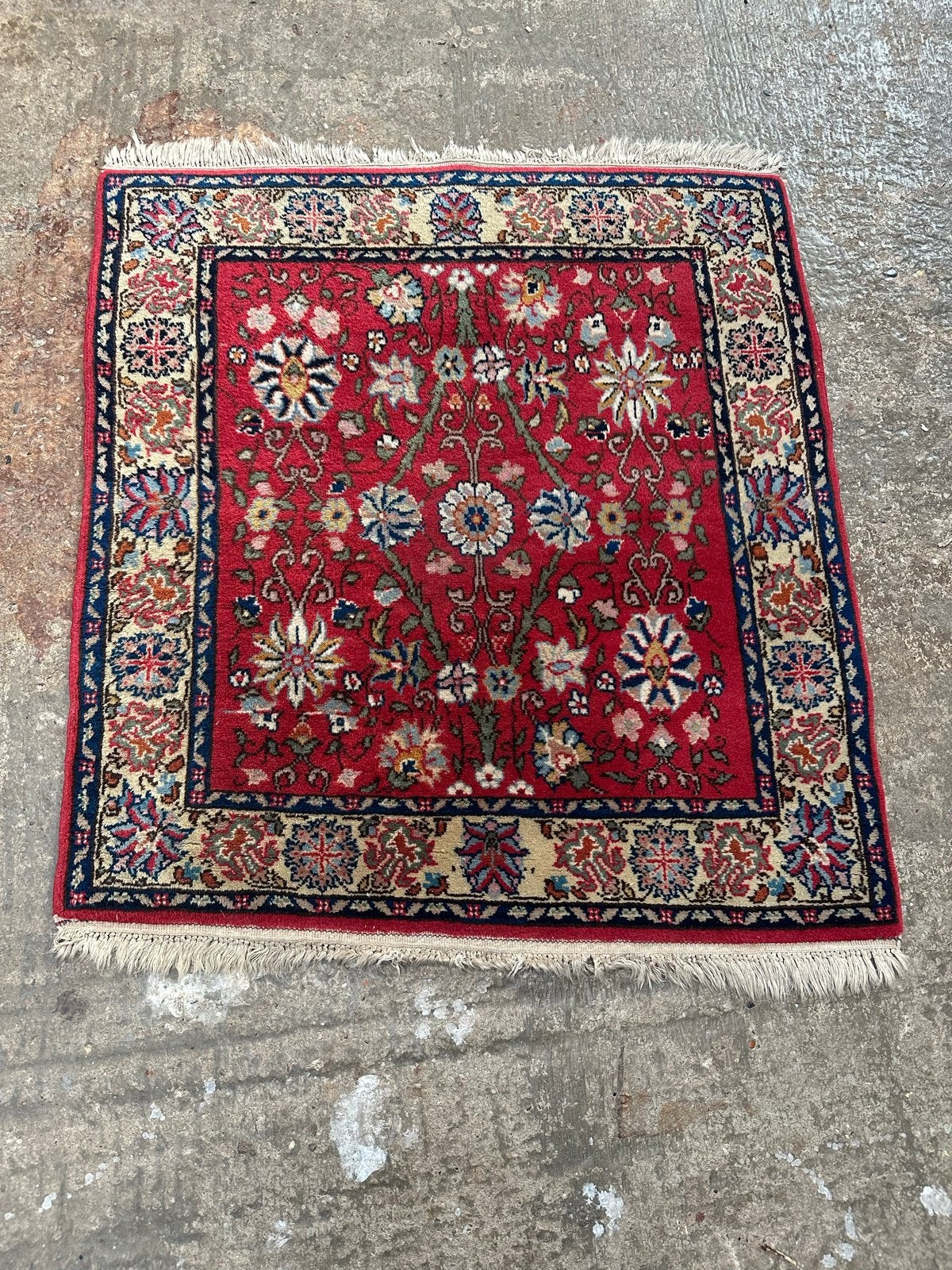 Handgeknoopt Perzisch vloerkleed 120x100 cm, Ophalen, Gebruikt, 100 tot 150 cm, Rechthoekig