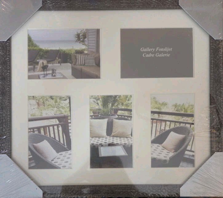 Gallery Fotolijst met 5 openingen, Ophalen of Verzenden, Nieuw, Met glas, Collagelijst