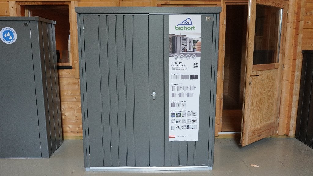 Biohort Tuinkast 150 Donkergrijs Metallic, Tuin en Terras, Ophalen, Zo goed als nieuw, Metaal, Overige typen
