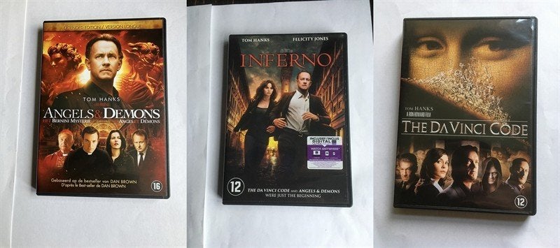 the da vinci code 1 2 3 serie collectie (3 stuks) tom hanks, Alle leeftijden, Ophalen of Verzenden, Nederlands