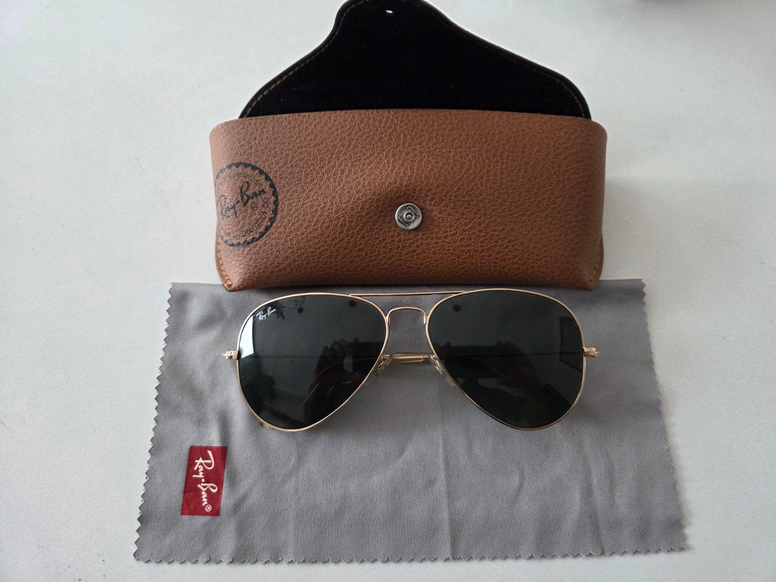 Originele Ray-Ban Aviator 58014 zonnebril in mooie staat, Gebruikt, Zonnebril, Ophalen of Verzenden, Ray-Ban