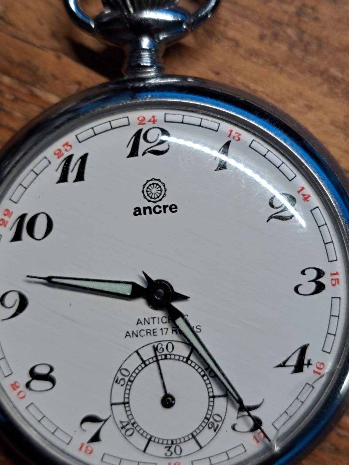 Zakhorloge, Ancre Antichoc 17 Rubis, Vintage., Ophalen, Staal, Overige merken, 1960 of later