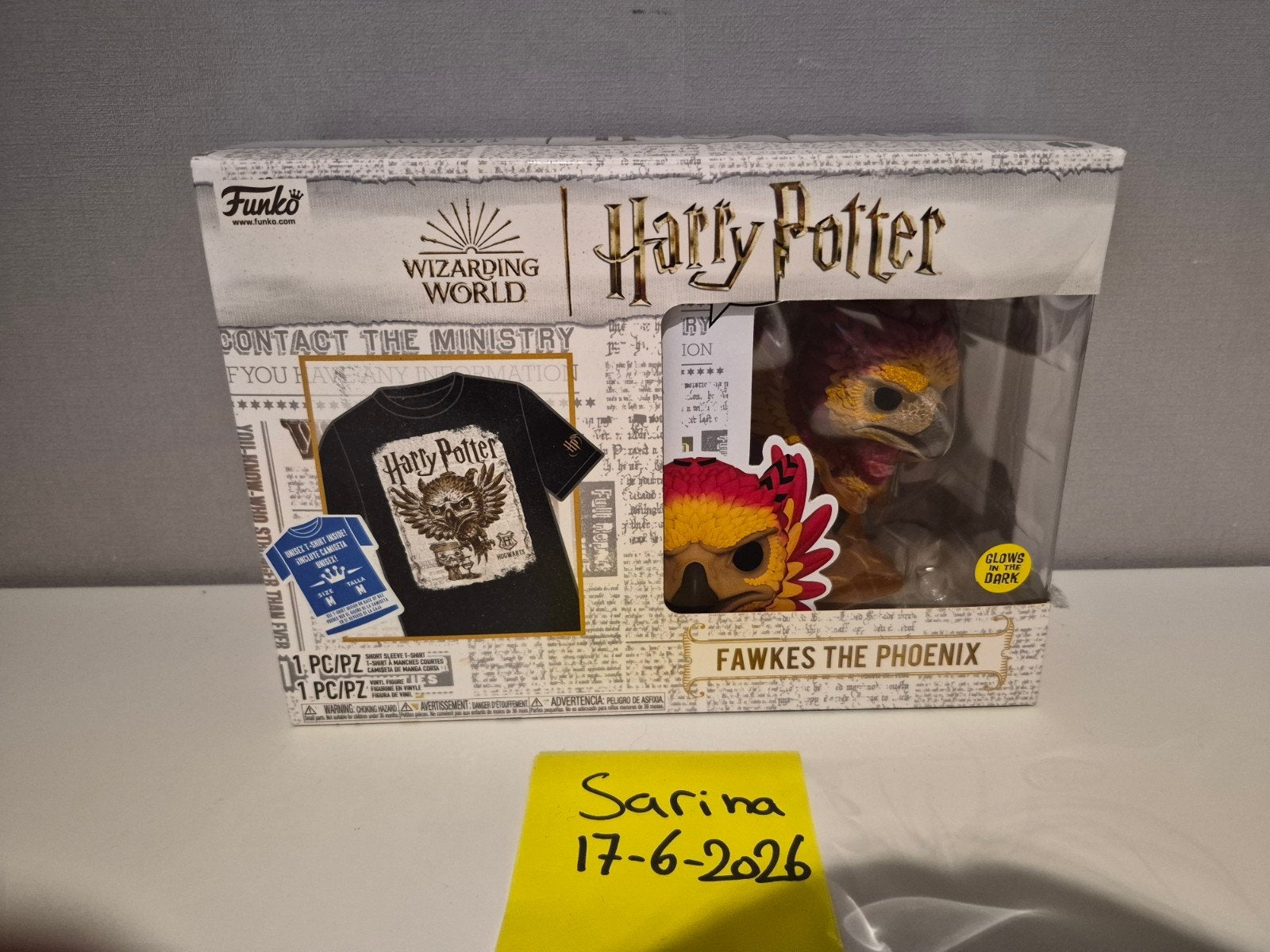 Funko pop fawkes the phoenix 144 + t-shirt M, Ophalen of Verzenden, Zo goed als nieuw