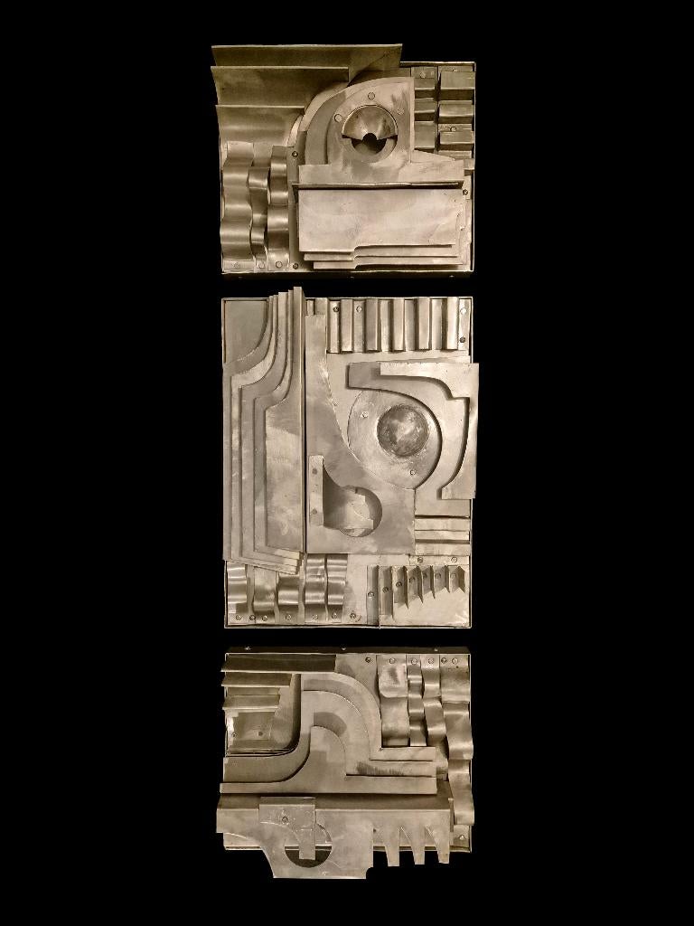 Waanzinnig gave Aluminium wand sculptuur, Ophalen, Metaal, Wandsculptuur, Gebruikt