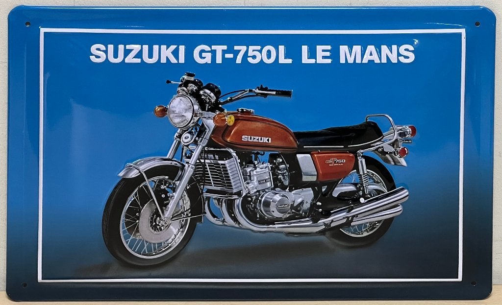 Suzuki Le mans Motor relief reclamebord van metaal wandbord, Verzamelen, Ophalen of Verzenden, Nieuw, Auto's