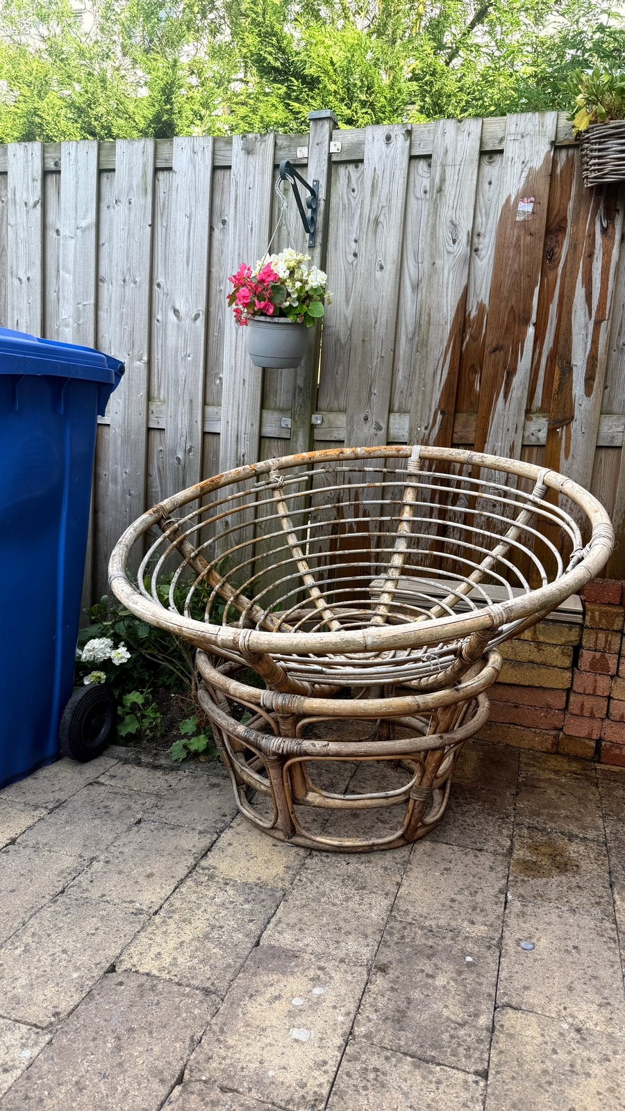 Ronde riete relax stoel, Ophalen, Overige materialen, Gebruikt, Rond