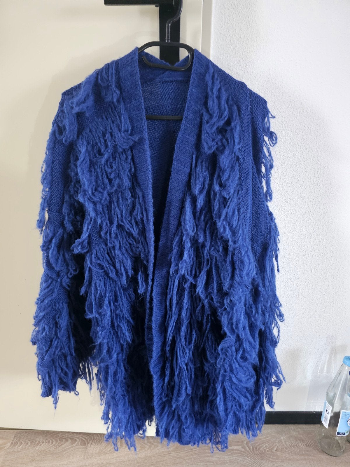 Blauwe trui met franjes, Ophalen of Verzenden, Zo goed als nieuw, Blauw