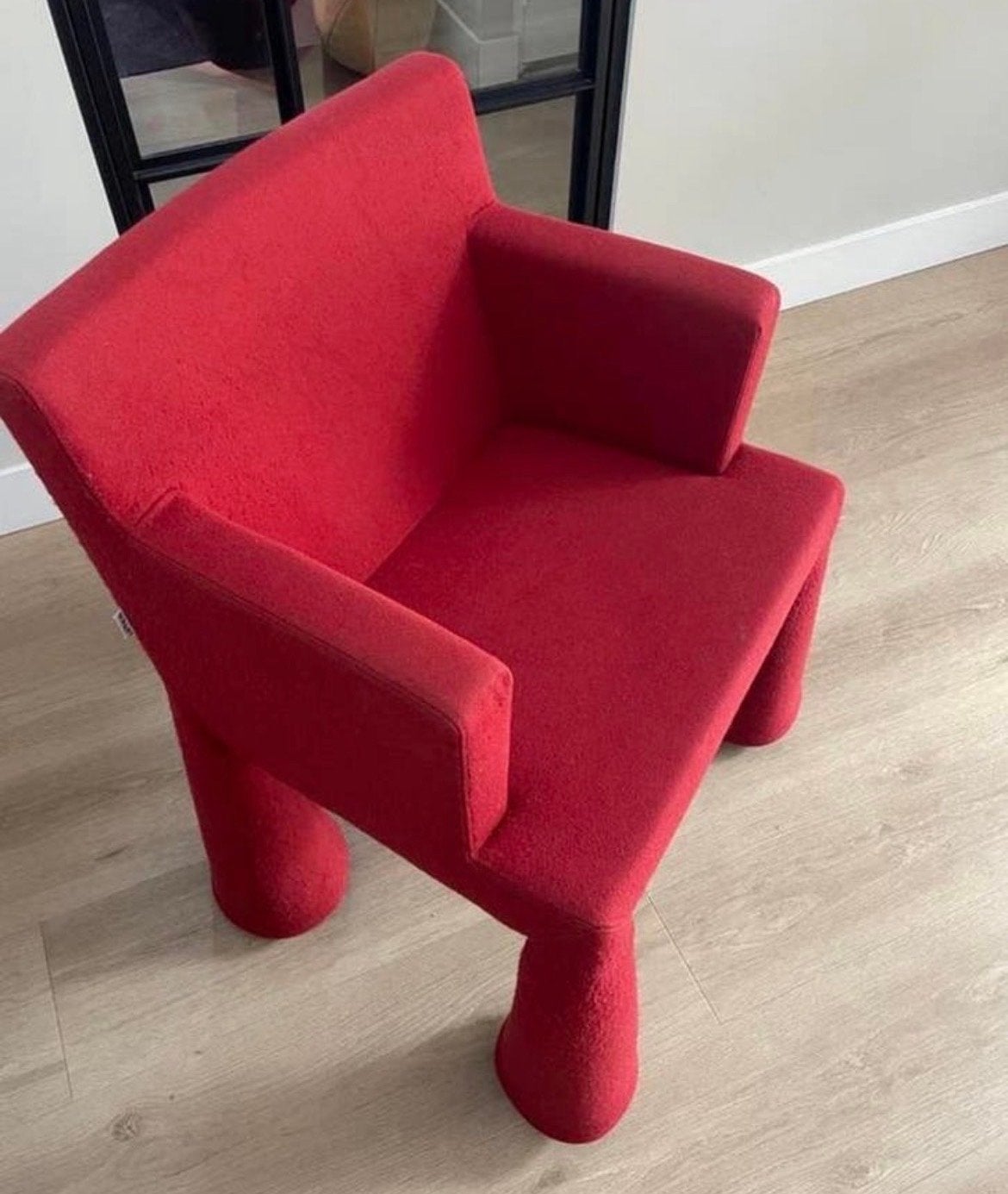 Moooi Design Stoel - Rode Gestoffeerde Fauteuil, Ophalen, Gebruikt, Rood, Eén