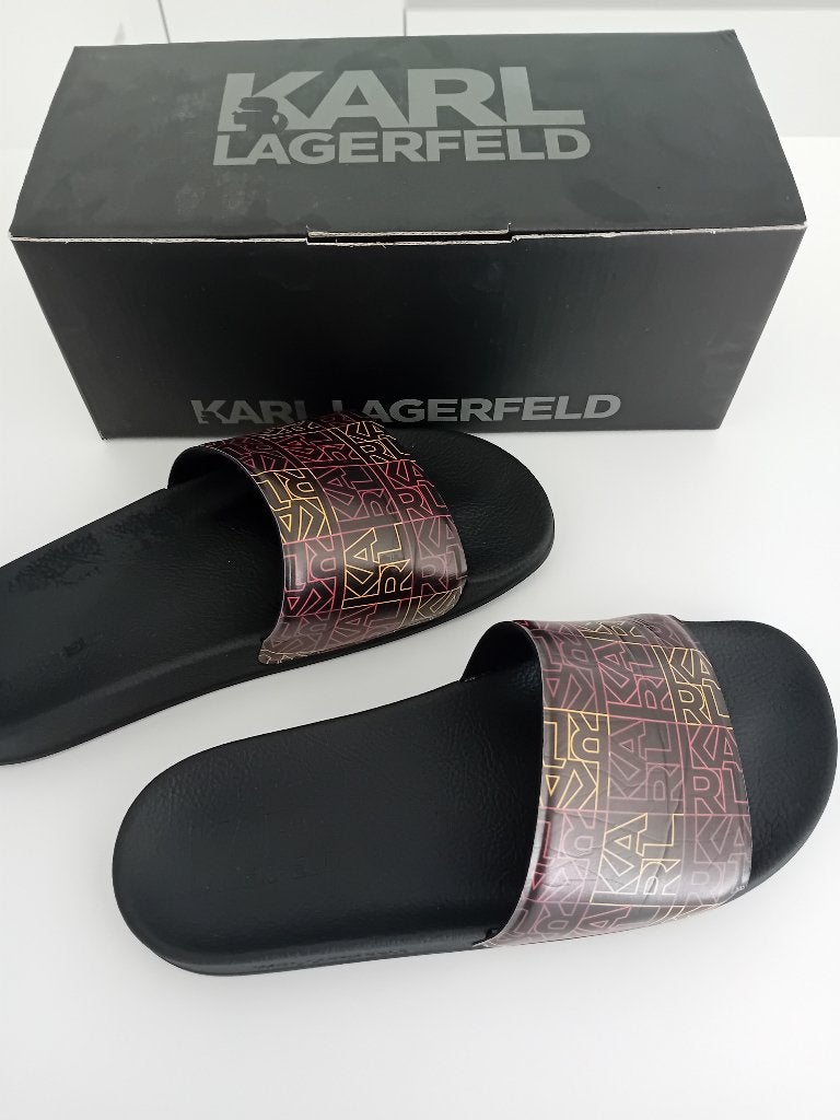 karl lagerfeld, Slippers, Verzenden, Zwart, Nieuw