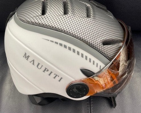 NIEUWE MAUPETTI WITTE SKIHELM MET VIZIER, Overige merken, Overige typen, Nieuw, Ophalen of Verzenden