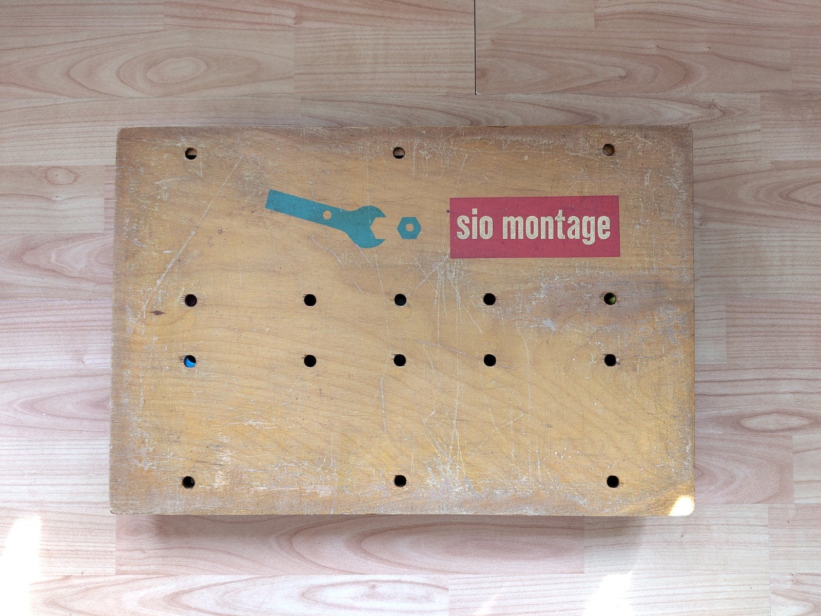 Vintage SIO Montage Bouwdoos Houten Constructiespeelgoed, Kinderen en Baby's, Speelgoed | Bouwstenen, Ophalen of Verzenden, Gebruikt