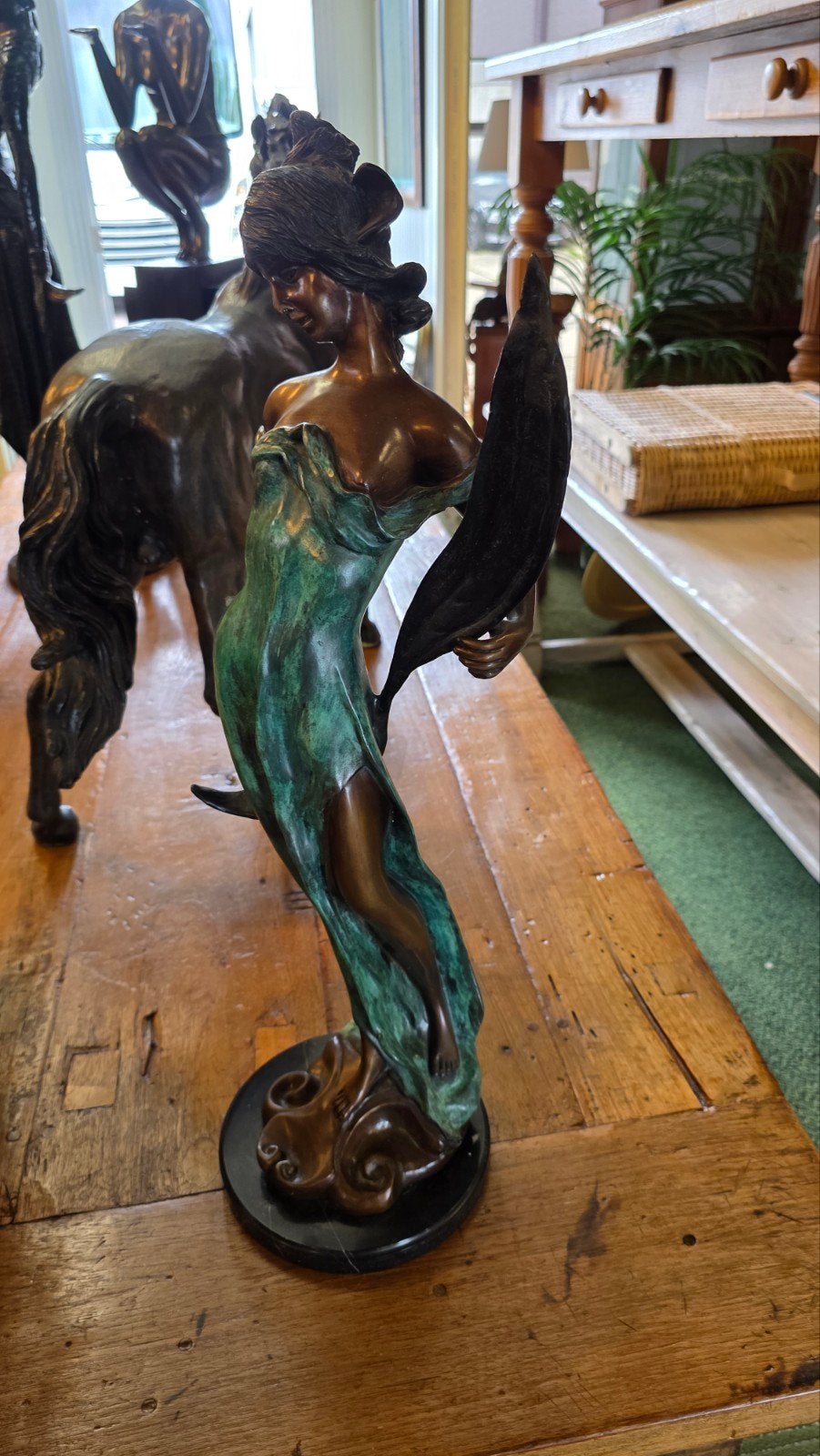 Antiek bronzen beeld van vrouw, Antiek en Kunst, Kunst | Beelden en Houtsnijwerken, Ophalen