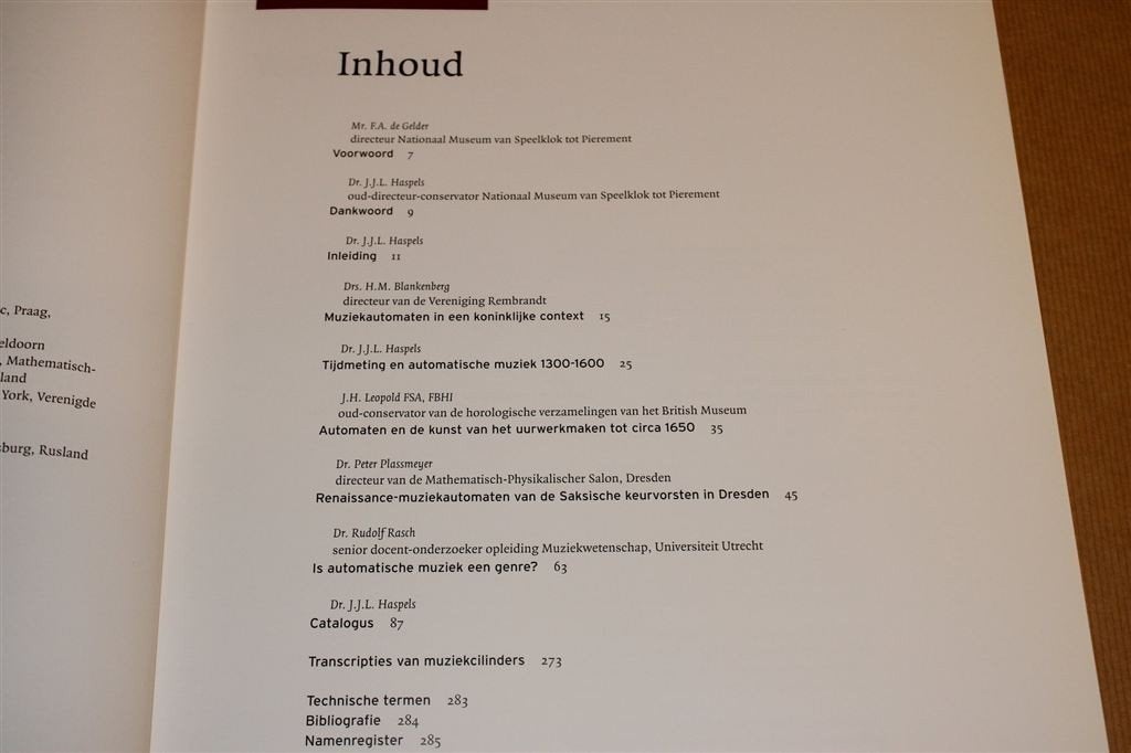Koninklijke Muziekautomaten — Catalogus Museum Speelklok, Ophalen of Verzenden, Zo goed als nieuw, Instrument