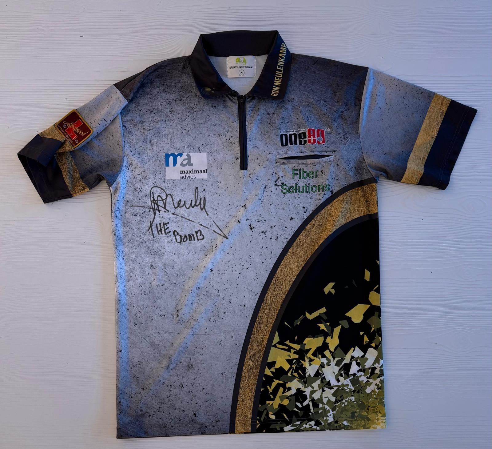 Gesigneerd dartshirt Ron Meulenkamp (M) zonder COA, Verzenden, Zo goed als nieuw, Overige sporten, Shirt