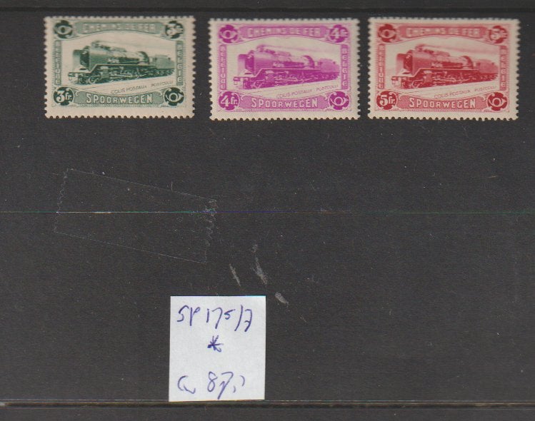 Belgie SP175-SP177 ongestempeld Spoorwegzegels, Ophalen of Verzenden, Postfris