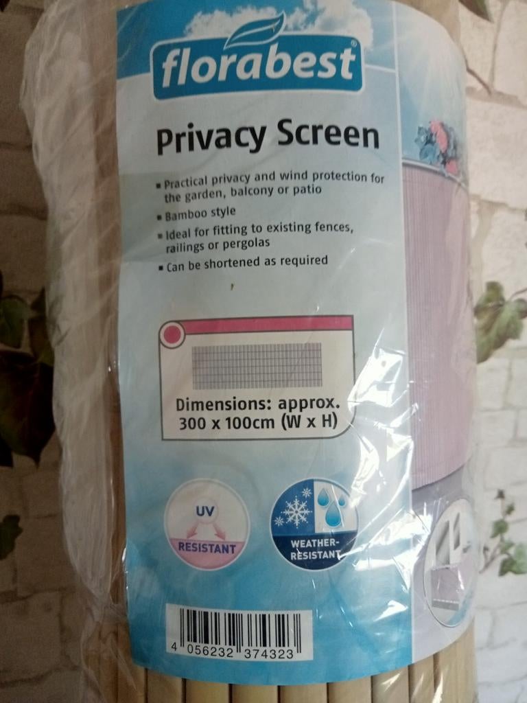 Florabest Privacy Scherm - Bamboe Stijl 300x100cm, Tuin en Terras, Tuinhekken en Hekwerk, Ophalen, Nieuw, Hout, Overige typen