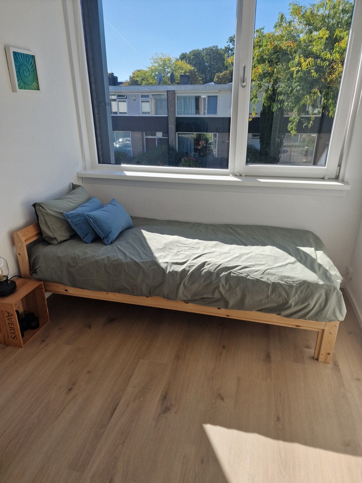 Houten bed, Huis en Inrichting, Ophalen, Gebruikt, Eenpersoons, Hout