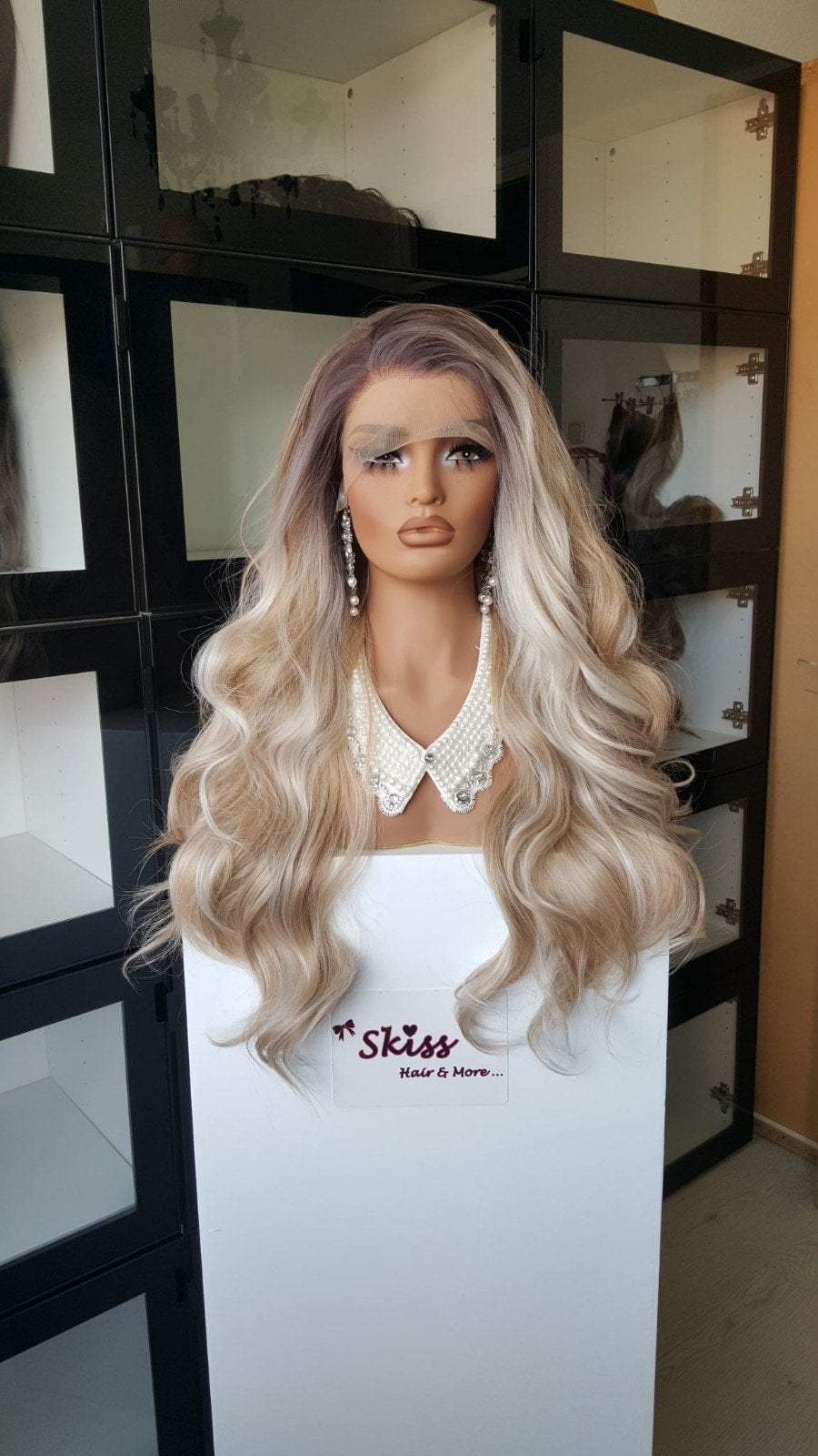 Luxe Lace Pruik: Uitgroei  Gemixt Blond - Slag - Vol, Ophalen of Verzenden, Nieuw, Pruik of Haarverlenging