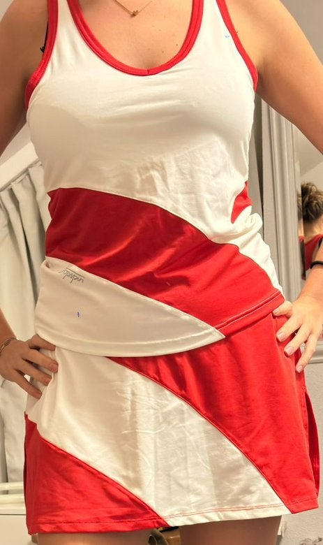 Topspin xl Tennis setje rood wit maat m, Sport en Fitness, Overige merken, L00, Ophalen of Verzenden, Zo goed als nieuw