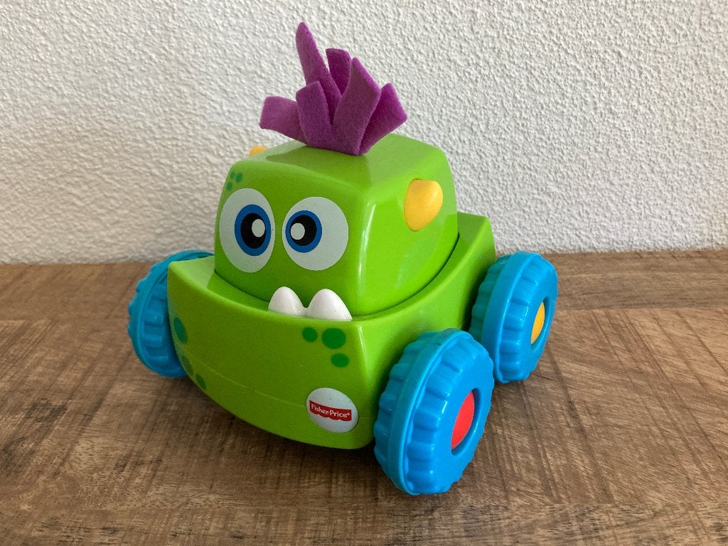 Fisher-Price groene duw en rij monstertruck in PRIMA staat., Ophalen of Verzenden, Gebruikt, Auto of Voertuig
