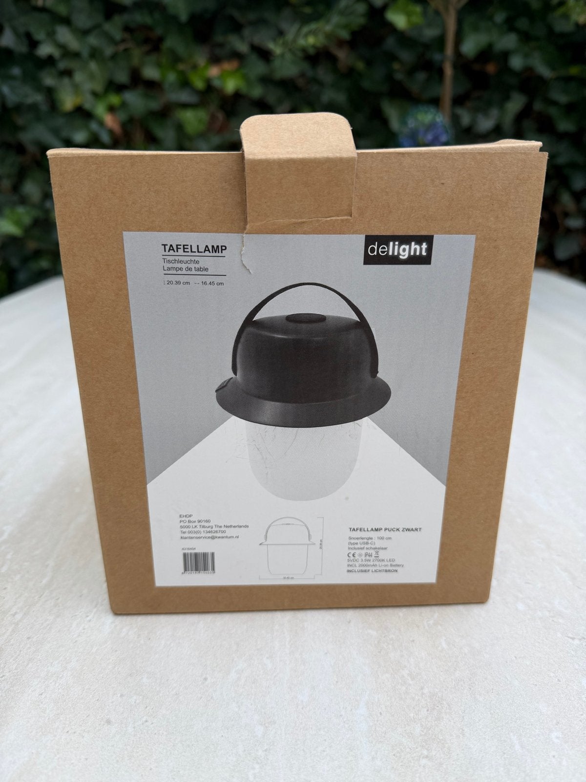 DeLight Tafellamp Puck Zwart - Draagbare LED Lamp, Huis en Inrichting, Lampen | Tafellampen, Ophalen, Kunststof, Overige merken