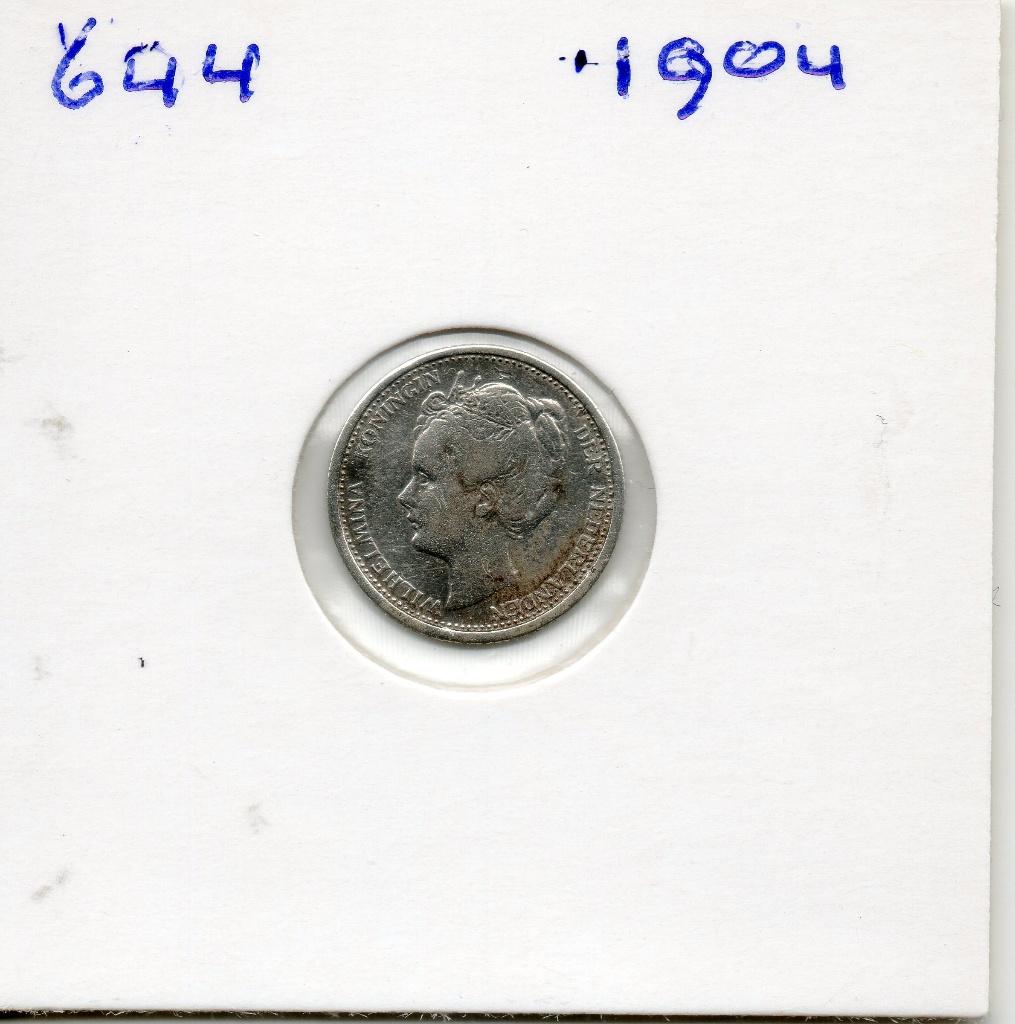 WILHELMINA DUBBELTJE 1904 ZILVER, Postzegels en Munten, Munten | Nederland, Zilver, Ophalen of Verzenden, 10 cent, Koningin Wilhelmina
