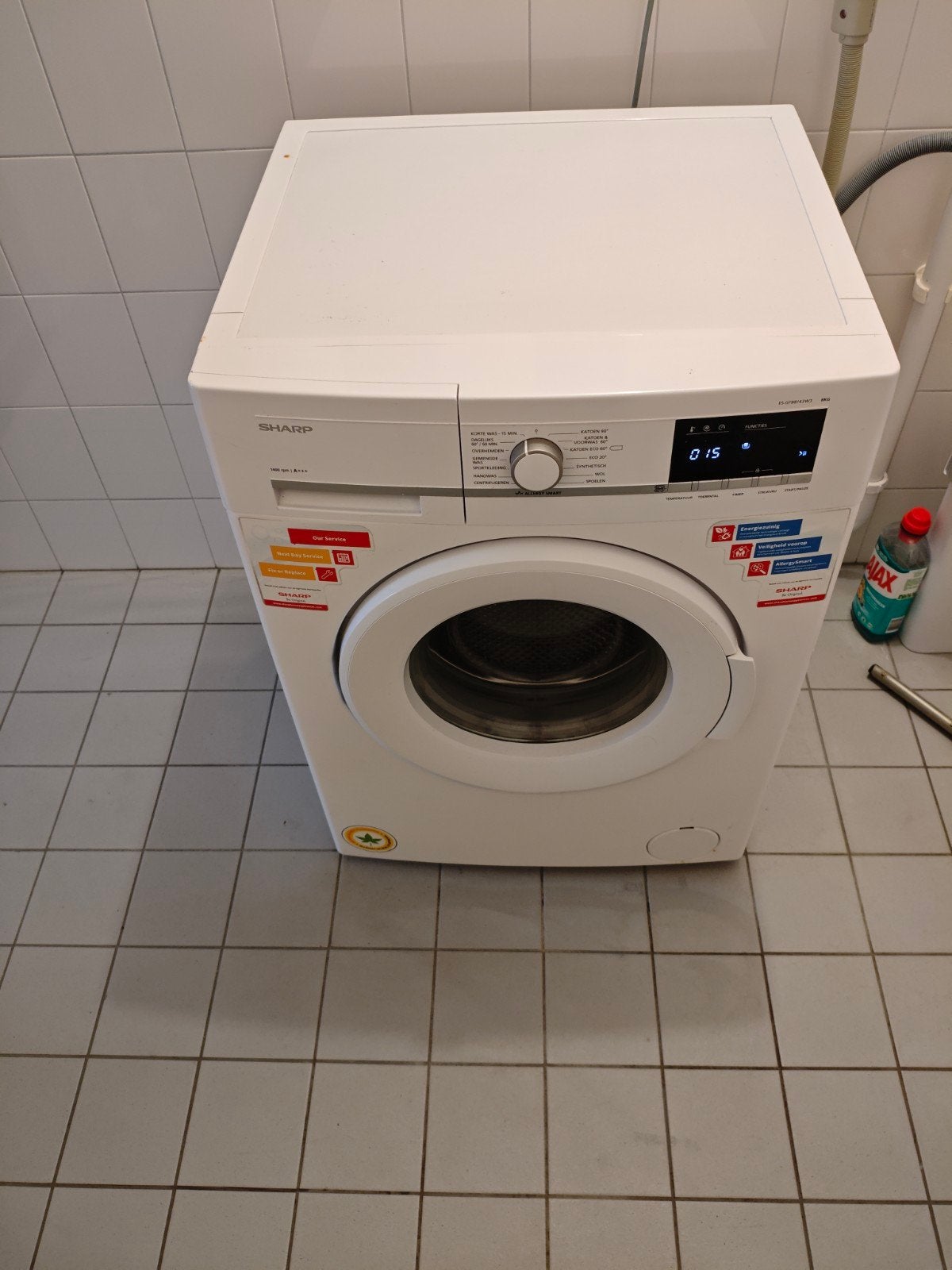 Sharp Wasmachine 8kg - Energiezuinig en Krachtig, Ophalen, Gebruikt, Voorlader, Energieklasse A of zuiniger