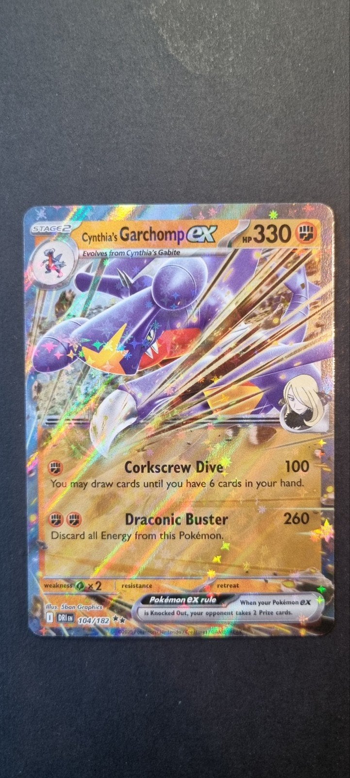 Cynthia's Garchomp ex DRI 104, Ophalen of Verzenden, Zo goed als nieuw, Losse kaart, Foil