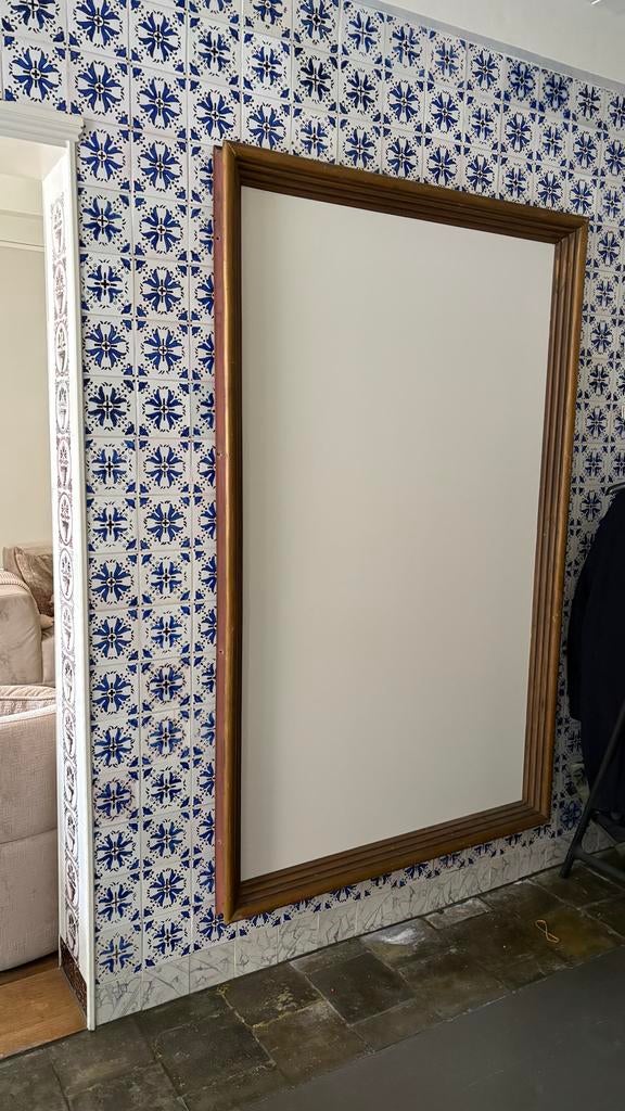 Zeer grote lijst (paneel met schoolbordverf) - 185x116 cm, Antiek en Kunst, Antiek | Spiegels, Ophalen of Verzenden, Rechthoekig
