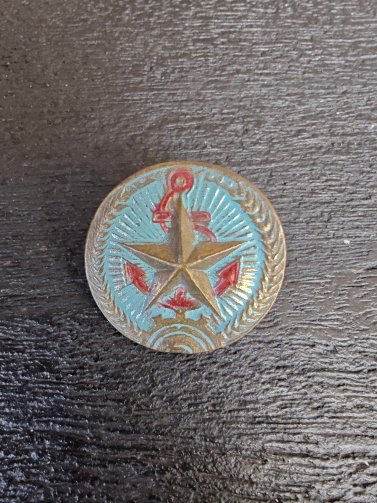 Helmembleem Noord Vietnamese leger Vietnam periode, Ophalen of Verzenden, Marine, Amerika, Embleem of Badge